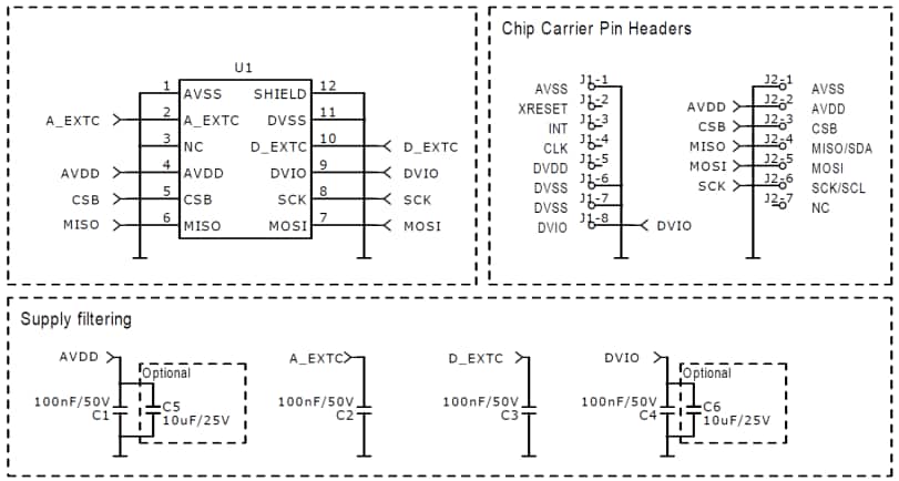 Applikations-Schaltungsdiagramm - Murata SCA3400-D01-PCB Development Board